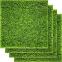 Pangda 4 Packs 6 x 6 Inches Fake Grass Decor for Crafts Artificial Grass for Dollhouse Miniature Ornament Garden Dollhouse DIY Fairy Garden Accessories and Decor Kit
