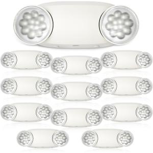 FREELICHT 12 Pack Emergency Lights for Business, with Battery Backup, Two Head Adjustable LED Emergency Lighting, UL 924 Certified,AC 120/277V