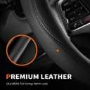 HOTOR Car Steering Wheel Cover - Universal Car Accessory for Diverse Cars, Leather Cover with Anti-Slip Lining, for Steering Wheel with a Diameter of 14.5"-15",Black