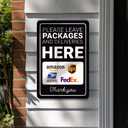 Premium Package Delivery Sign – 8x12 Sublimation Printed on Photograde Aluminum – Weatherproof, Fade-Proof, Professional Look – "Please Leave Packages Here"