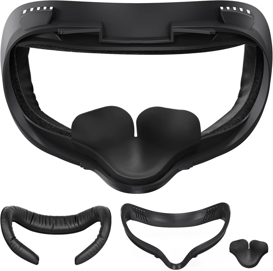 SUPERUS Facial Interface & Face Cover Pad & Removable Nose Guard for Oculus Quest 2, Sweat-Proof PU Foam Cushion - VR Accessories for Meta Quest 2, Compatible with Oculus Quest 2 Original Spacer