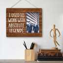 SRADMO Retirement Gifts, Retirement Gifts For Women Men, The Legend Has Retired, Leaving Job Gifts, Gift For Boss Leaving, I Used To Work With Absolute Legends 10x8 Inch Wooden Tabletop Photo Frame