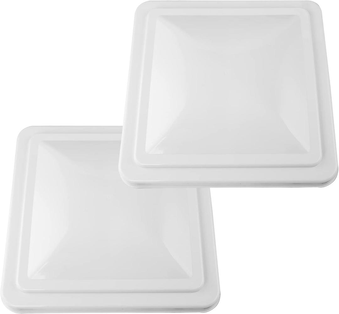 2 Pack 14" Universal Roof Vent Cover Vent Lid Replacement for RV, Trailer, Camper, Motorhome Roof Vent Cover White (White Vent Cover)