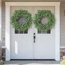 32'' Artificial Eucalyptus Wreath with Seeds for Front Door Decor(Green)