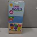 4E's Novelty 12 Sets Beach Toys - Includes 12 Sand Buckets, 12 Shovels, 24 Sand Molds for Kids - Small 5.75" Beach Buckets Bulk, Summer Party Favors, Easter Basket Stuffers, Student Gifts