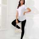 Smile Fish Women Crewneck Loose Fit Tunic Tops Short Sleeve Dressy Casual Summer Long Tee Shirts, M, White