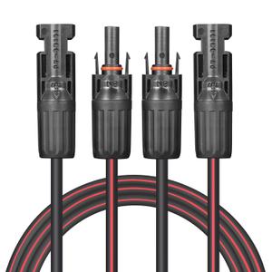 Solar Cable 10 Feet 2x12 AWG Twin Wire Solar Extension Cable, Copper Strand with Female and Male Connectors on Both Ends, Solar Panel Cable Wire & Adaptor for Home, Shop and RV Solar Panels