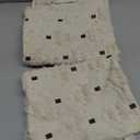 Kevin Textile Christmas Tree Pillow Covers 20x20 Inch Set of 2 Luxury Embroidery Soft Plush Faux Fur Decoration Pillowcases for Couch Sofa Holiday Festivals Winter Xmas Gift, Cream White & White