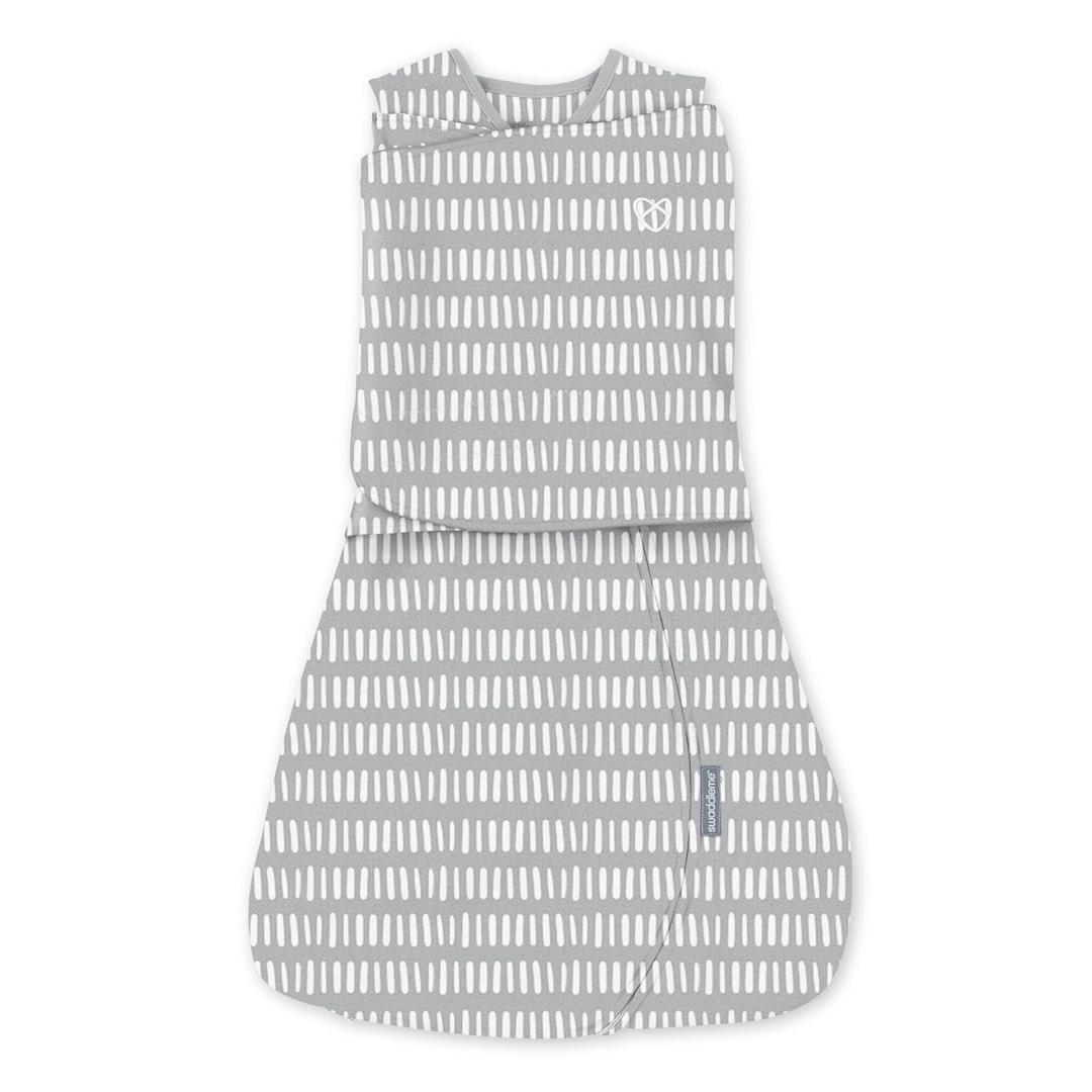 Ingenuity Arms Free Transitional Baby Swaddle, Size 3-6 Months, 14-18 Pounds, Arms Swaddled in or Out, 1.0 TOG - Dashed Lines