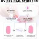 3 x Semi Cured Gel Nail Strips 20 Pcs Gel Nail Stickers for Women Nail Art for Use with Any UV/LED Lamp Nails Wraps Easy to Apply & Remove - Gradient Rainbow Butterfly Scale