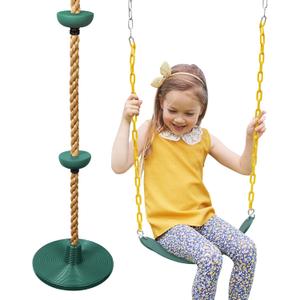 ZNCMRR Tree Swing Climbing Rope, Heavy Duty Swings Seat Replacement for Kids Disc Rope Climbing Swing Seat for Tree Indoor Outdoor Playground Swings Set Accessories(Green)