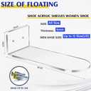 Treela 30 Pack Floating Shoe Display Shelf for Closet Acrylic Clear Shoe Wall Shelf Wall Mounted Easy to Install Sneaker Shelves for Collections, Includes Cross Screws, Expansion Tubes (Semicircle)
