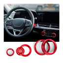 Polodunn for 2020-2025 2026 Chevrolet Trailblazer Accessories & 2024-2025 2026 Chevy Trax Accessories, 5pcs Aluminum Alloy Knob Covers Trim Set - Air Conditioning, Headlight & Push Start (Red)
