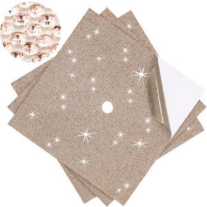 MotiMind 3 Sheets Construction Paper for Graduation Cap Decoration Bling Rhinestone Colorful Self-adhesive Cardstock Grad Cap for Photo DIY Graduation Hat Topper Party Decoration (Champagne Color)