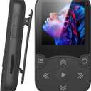 AGPTEK 64GB MP3 Player with Clip, A65 Bluetooth 5.3 Lossless Sound with FM Radio, Voice Recorder for Sport Running, Supports up to 128GB TF Card, Black