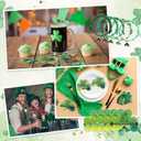 Landical 50 Sets St. Patrick's Day Party Favors Include Irish Green Clover Bracelets Lucky Charm Shamrock Pendant Bracelets Greeting Cards for Friends St. Patrick's Day Party Supplies (Clover)