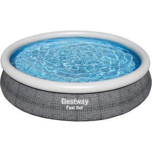 Bestway Fast Set 12 x 30 Inflatable Round Soft Sided Above Ground Pool Set