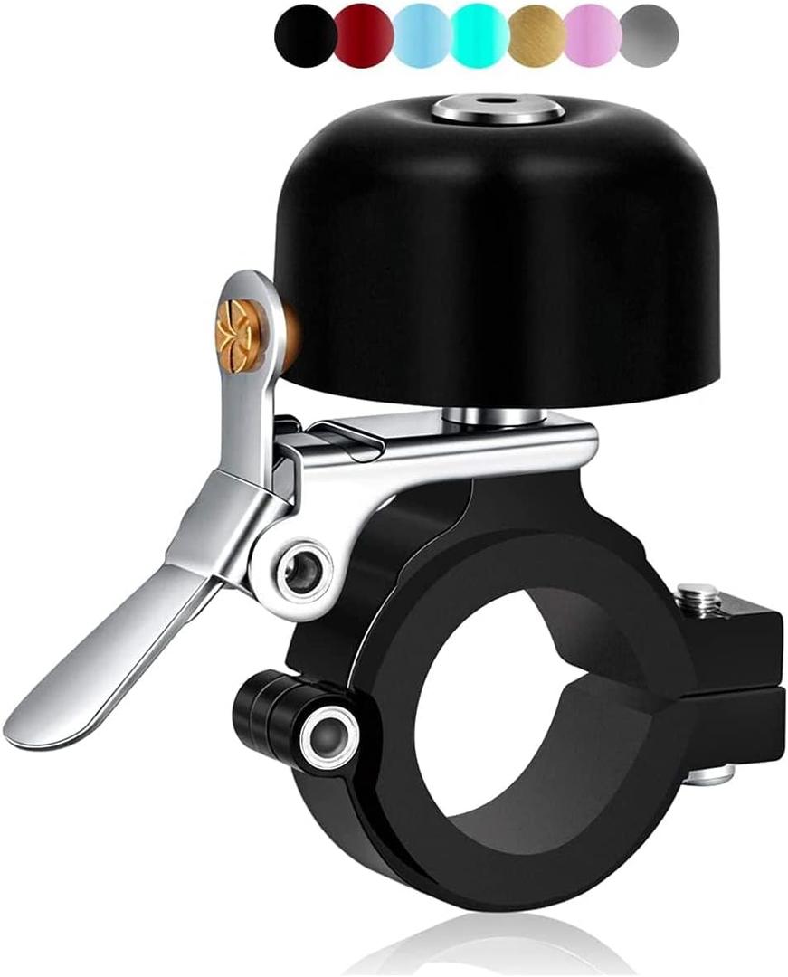 Greallthy Bike Bell Classic Brass Bicycle Bell,Bike Bells for Adults Kids, Loud Retro Bell for Road & Mountain Bikes, Universal Handlebar Fit. (Black)