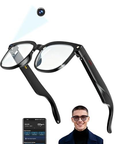 MNVOEQ Smart Glasses with Camera 4K, Video Recording.Bluetooth for Men & Women -Hands-Free Recording Glasses with Audio, Al-Powered Wearable Tech
