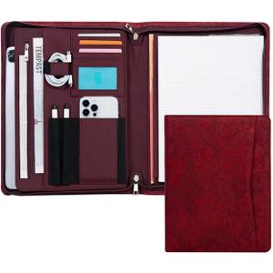 Elegant Multi-Function Leather Portfolio Organizer with A4 Notepad, Tablet and Phone Holders – Perfect for Business Professionals, Students, and Entrepreneurs – Ideal for Meetings, Conferences