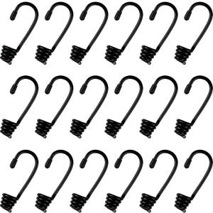 Ferraycle 20 Pieces 1/4 Inch Plastic Coated Bungee Cord Hooks Spiral Shock Cord Hook Wire Bungee Hooks End for Elastic Rope, Boating, Camping, Auto and Outdoor Uses