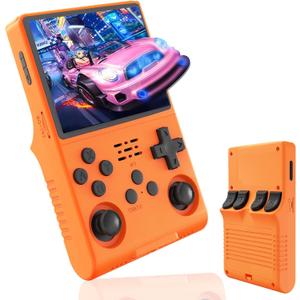 Handheld Game Console with 30000 Retro Games, 3.5 inch Mini HD IPS Screen Retro Console, 3800mAh Large Capacity, Built-in 256G Card, Support HDMI and TV Outpu (Blue)