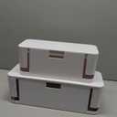 ZhiYo Cable Management Box White, 2Pack Cord Organizer Box - Extra Large and Medium Size, Cord Hider Box to Conceal Power Strips on Desk or Floor, Made from Electrically Safe ABS Material