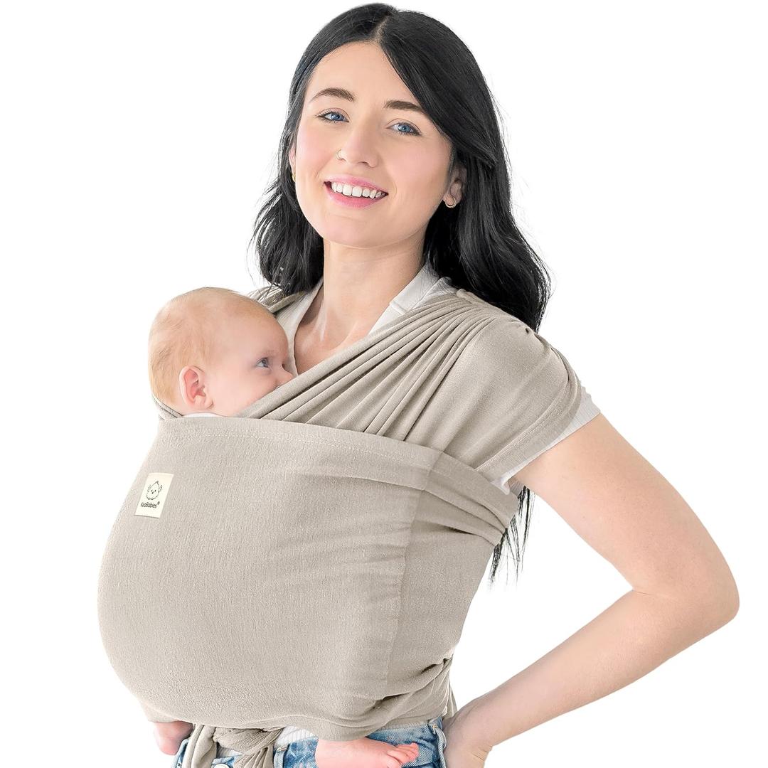 KeaBabies Baby Wrap Carrier Ring Sling - Easy to Wear, Adjustable D-Lite Baby Carrier Newborn to Toddler, Infant Carrying Shirt, Hands Free Bonding, Breathable Fabric Wearing Wrap (Stone Gray)