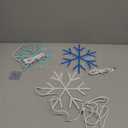 ROCEEI 3 Pcs Snowflake Neon Sign, Snowflake LED Lights Winter Neon Lights USB Window Wall Bar Living Room Decor for Winter Christmas Party Holiday Night Bedroom Gifts (Blue and White)