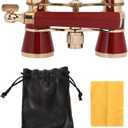 EVTSCAN Black 3X25 Opera Binocular Coated Lens Telescope Opera Glasses Coated Theater Glass Lady Glass Handle Women Girls(Red)