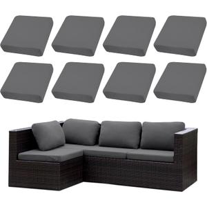 Outdoor Cushion Covers Set,8PCS Patio Furniture Couch Seat Slipcovers, Replacement for Sofa Sectional Chair(CoverOnly) (Grey)