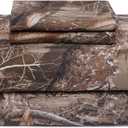 VISI-ONE Realtree Edge Full Camo 4 Piece Sheet Set  Lightweight, Cooling, Wrinkle-Free Microfiber 15" Deep Pockets Sheets, Unisex Rustic Western Farmhouse Style for Home, RVs, & Camping