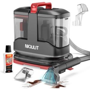 Portable Carpet and Upholstery Cleaner Machine -15Kpa Strong Suction for Rug, Couch, Car, Pet Stain, Carpet Cleaning Machine with 2 Brush Heads & Self-Cleaning SystemFurniture Cleaner for Home