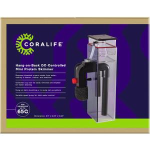 Coralife Aquarium Fish Tank Marine Salt Water DC-Controlled Variable Speed Mini Protein Skimmer, Up To 65 Gallons
