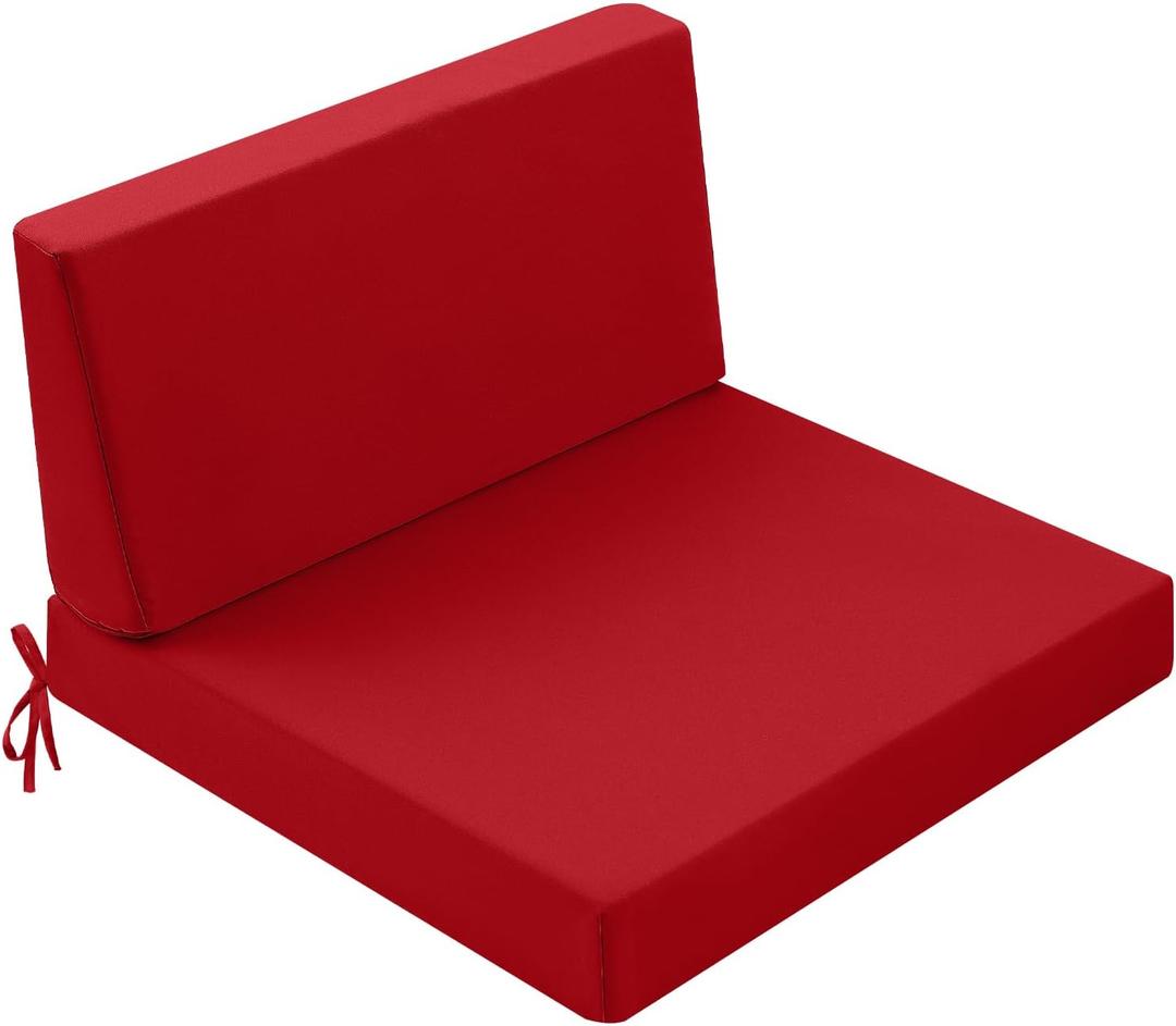 Outdoor Cushions for Patio Furniture, Outdoor Seat and Back Cushion, Waterproof Hampton Bay Deep Seat Replacement Couch Cushions for Garden Lawn, 28.5x28.5 Red (28.5x28.5 Inch)