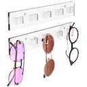 Collwait 1Pack Sunglass Organizer Sunglass Holder for Wall, Acrylic Sunglasses Storage, Clear Sunglass Display Sunglasses Rack, Wall Mounted Glasses Holder for Hanging Your Multiple Eyeglasses