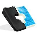 Bed Sore Cushion for Butt, Breathe Freely Fiber Anti Bedsore Cushion, T Shaped Opening Triangular Slope Desig, Bedsore Pressure Relief Pillow for Elderly, Bedridden, Disabled (With Black Cover)