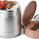 15.2oz Kids Thermos Food Jar  SUS316 Insulated Lunch Container with Handle & Spoon, Leakproof Wide Mouth Food Thermos for Hot & Cold Meals for School OfficeStainless Steel