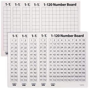 LEARNING ADVANTAGE Dry Erase Boards - Numbers 1-120 - Set of 10