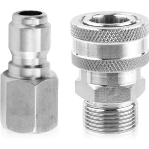 4 x 2pcs Fast Connect Pressure Washer Fittings, Stainless Steel Pressure Water Gun Connectors 1/4 Fast Connect Plug(Female External Thread, Male Internal Thread)