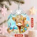 3 x Christmas Ornaments: Stained Glass Ornament, Christmas Tree Ornament, Hanging Ornaments for Home Decor & Xmas Tree Decorations  Exquisite Holiday Decor, Gifts & Holiday Present - Cattle