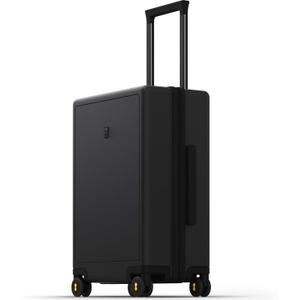LEVEL8 Hard Shell Carry on Luggage Airline Approved, Carry-on Suitcases with Wheels, Lightweight Luminous Textured Hardside Travel Bag with Tsa Lock, 20 Inch, Black