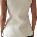 Womens Sweater Vest Button Down Sleeveless Cardigan Sweater 2025 Summer Trendy Casual Knit Tops (White, S)