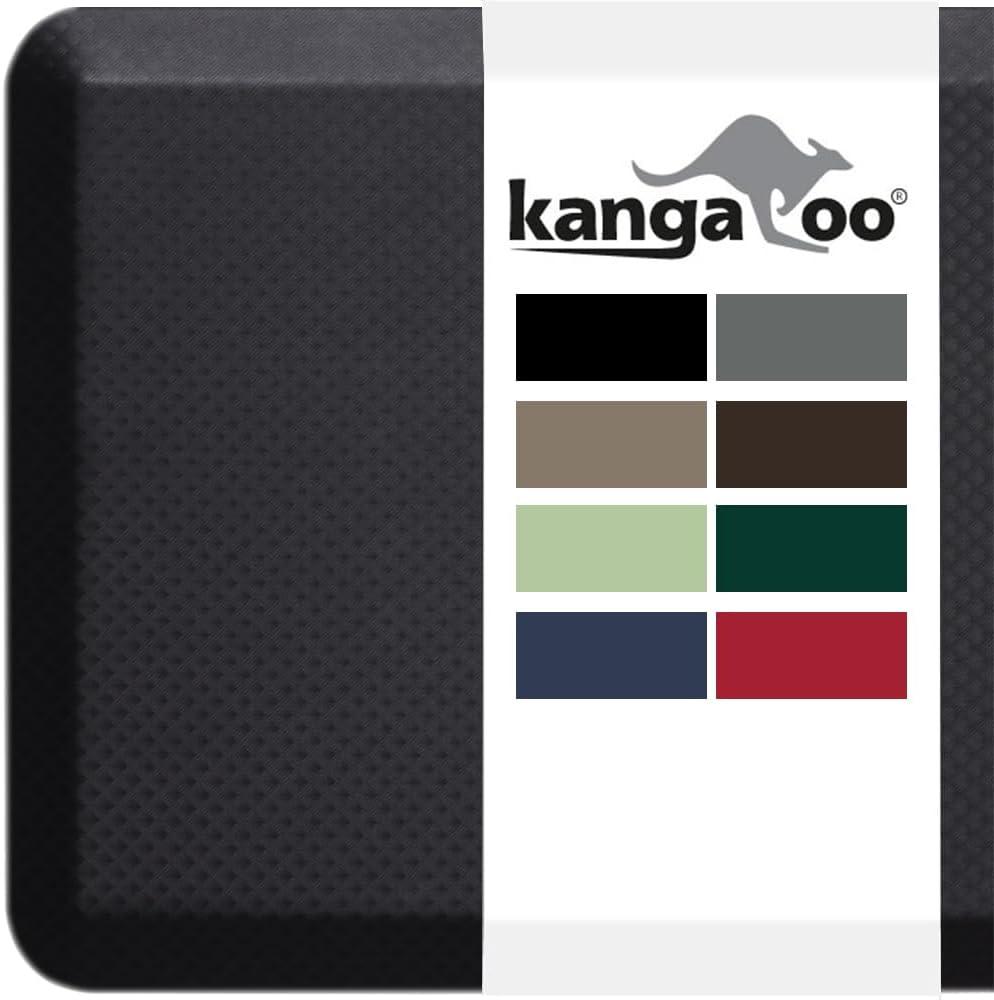 KANGAROO Thick Ergonomic Anti Fatigue Mats for Kitchen Floor, Cushioned Standing Office Desk Mat, Waterproof Scratch Resistant Topside, Supportive All Day Comfort Padded Foam Rugs, 20x32