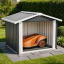 Metal Dog House for Large Dogs, Durable Waterproof Dog Kennel with Steel Frame, Removable Floor, Easy to Assemble(Grey, 35.8''L×39.7''W×33.3''H)