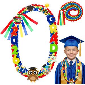 DECYOOL Kindergarten Graduation Leis Class of 2026 47.2 Inch Double Braided Preschool Graduation Ribbon Leis for Kindergarten Graduate Boys Girls
