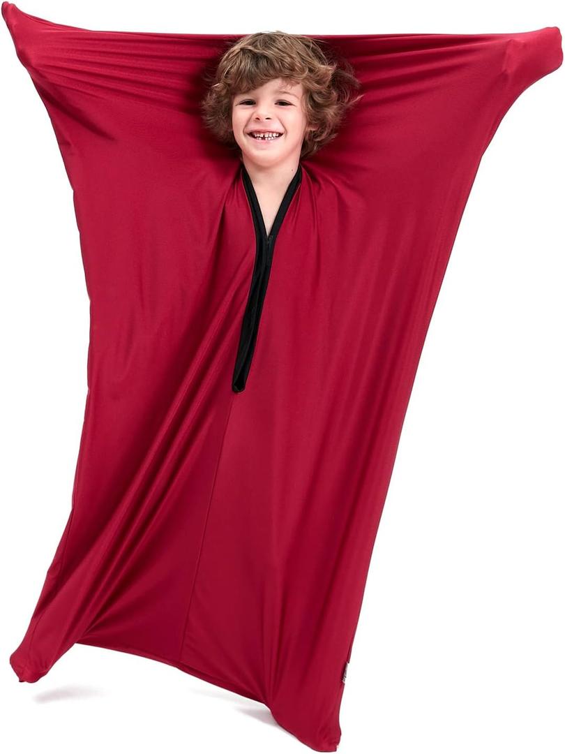 SANHO Sensory Sock Body Sock,Medium,Perfect for Children with Sensory Processing Disorder,Updated Version,Wine Red