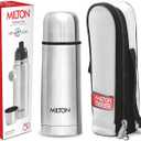 Milton Thermosteel Flip Lid Flask 350, Double Walled Vacuum Insulated Thermos 350 ml | 12 oz | 24 Hours Hot and Cold Water Bottle with Cover, 18/8 Stainless Steel, BPA Free, Leak-Proof | Silver