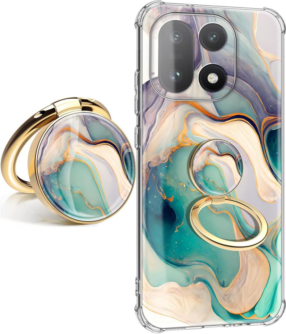 for oneplus 15 case Marble Slim Anti-Drop Shockproof Protective Soft Shockproof Clear Phone Protective Covers 6.87 Inch (Alpine Lake with Holder)