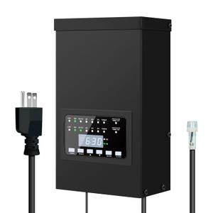 ZHENGXI 200W Outdoor Low Voltage Landscape Lighting Transformer, 120V to 12V/14V with Timing and Light Sensor, Waterproof for Courtyard Landscape Lighting Street Lights